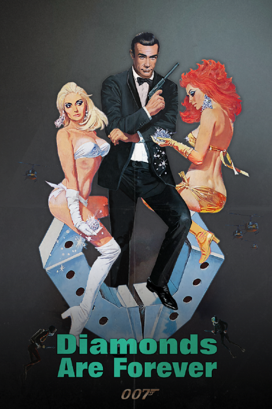 Diamonds Are Forever 1971 Poster 24x36 - James Bond Action Spy Film