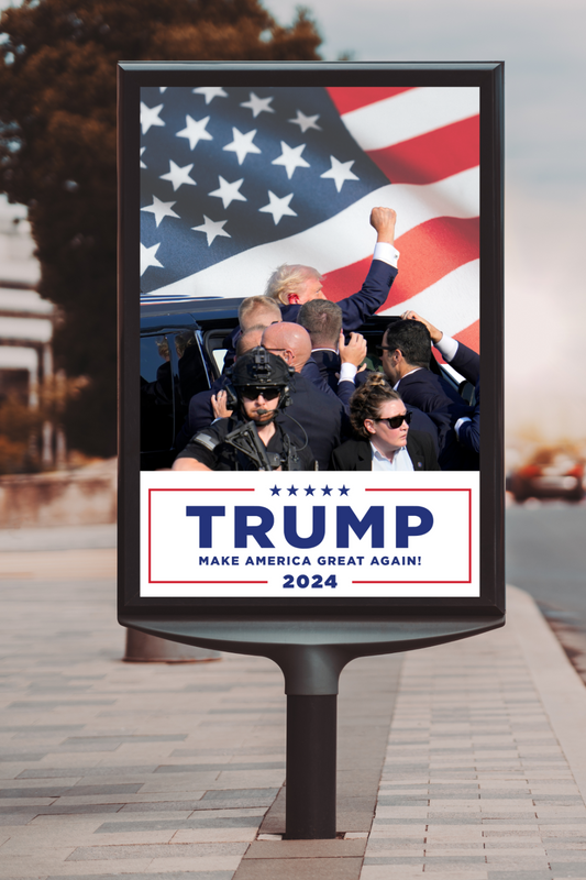 Trump Assassination attempt 2024 24X36 POSTER president shot Shooting rally - PosterFire.com