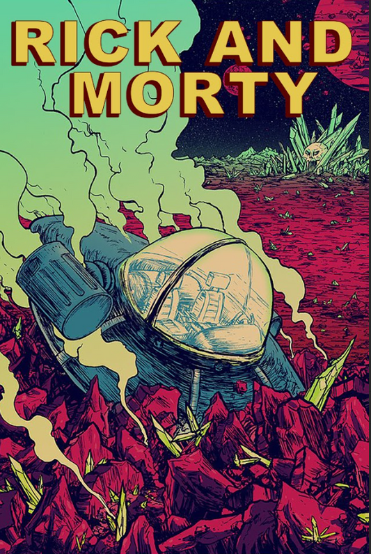 Rick and Morty 2013 Poster 24x36 - Animated Sci-Fi Comedy Cult Classic Adventure