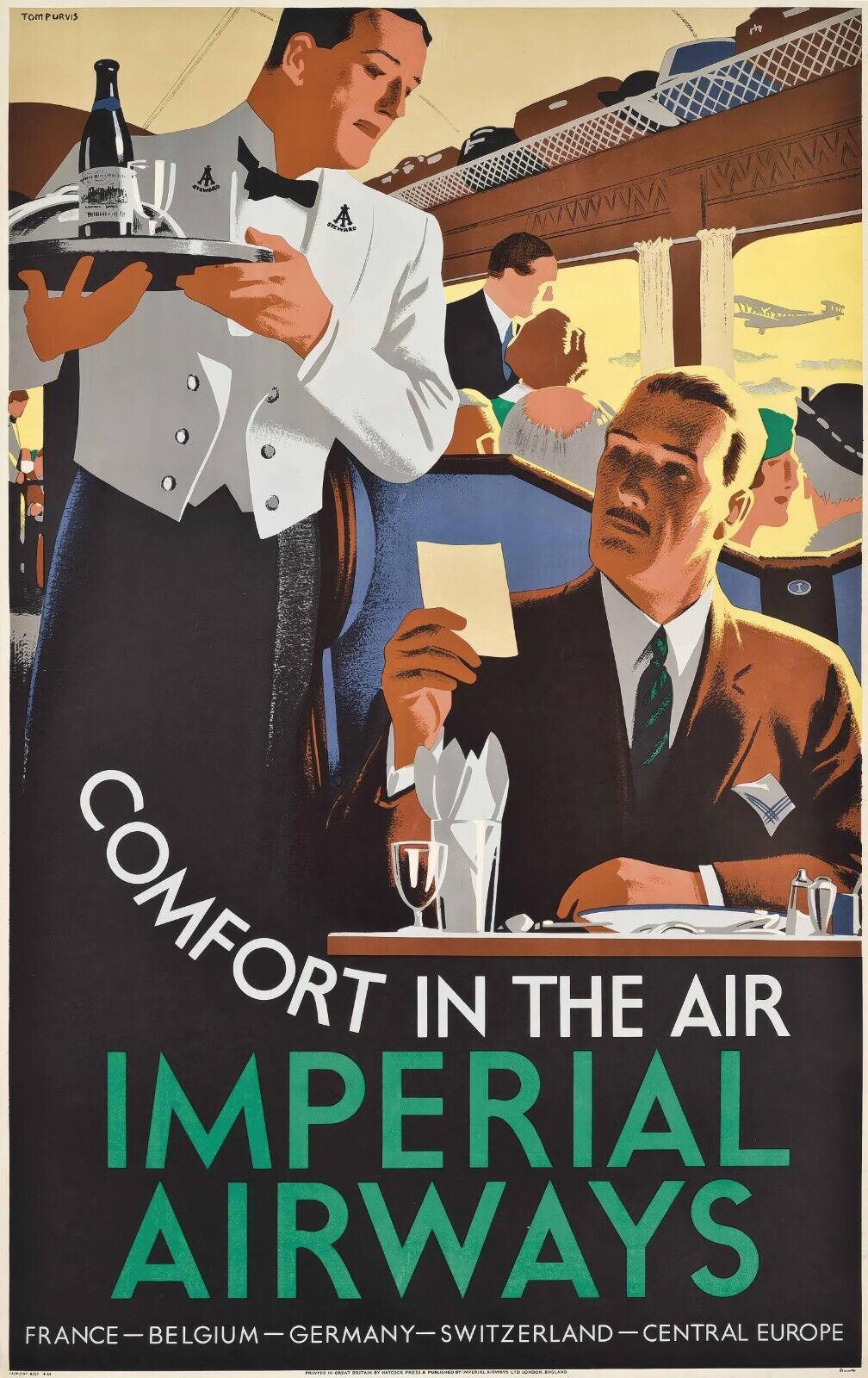 1937 Imperial Airways Poster | Classic Air Travel Design