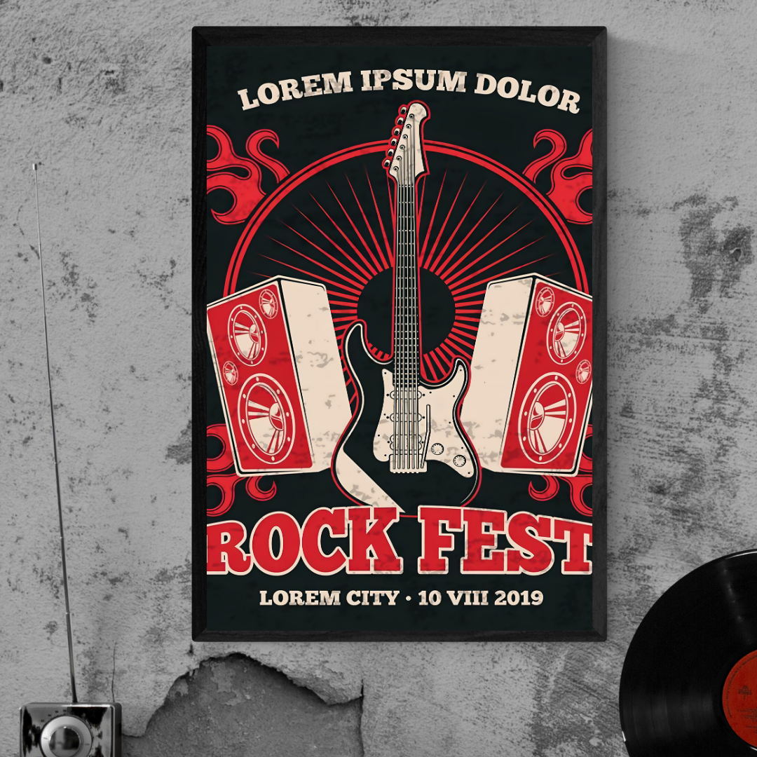 Rock Fest Lorem City 2019 Vintage Music Festival Poster - Rare Collectible