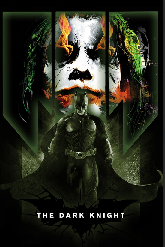 The Dark Knight 2008 Poster 24x36 - Batman Heath Ledger Joker Crime Drama - PosterFire.com