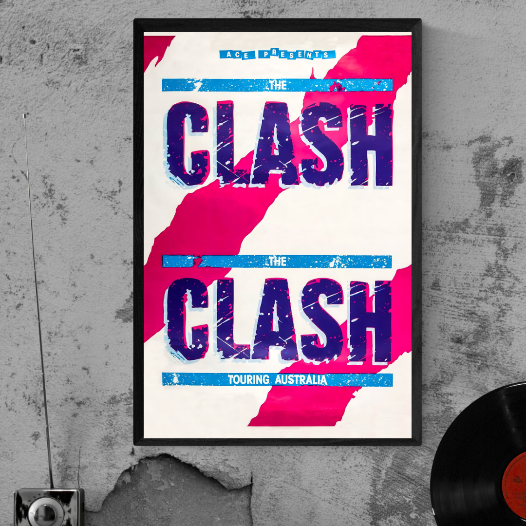 The Clash Touring Australia Vintage Music Poster - Rare Collectible Memorabilia