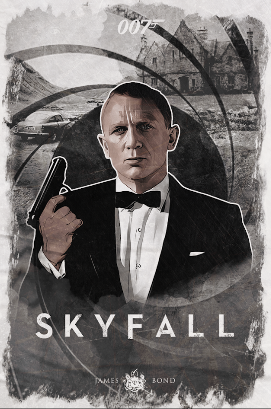 Skyfall 2012 Movie Poster 24x36 - Daniel Craig - James Bond Action Thriller - PosterFire.com