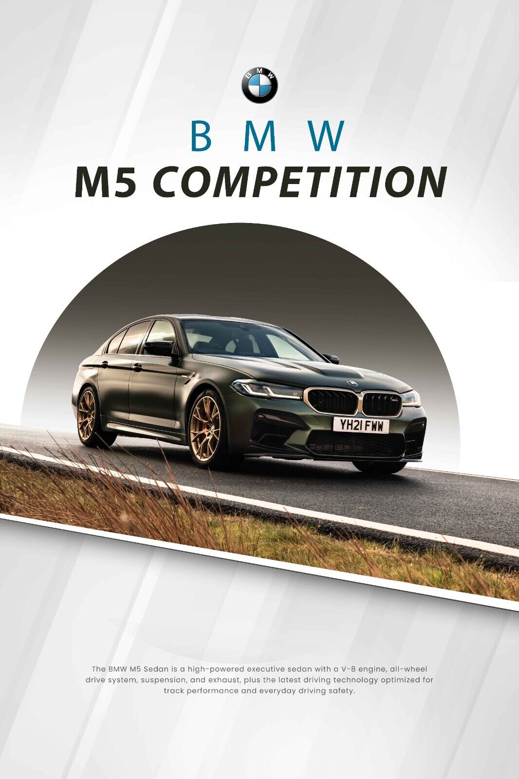 BMW M5 24X36 WALL ART COMP Poster Motorsport Euro Germany Competition GAME ROOM