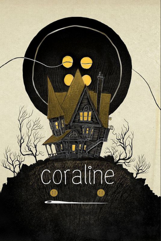 Coraline 2009 Poster 24x36 - Animated Dark Fantasy, Neil Gaiman, Creepy Adventur