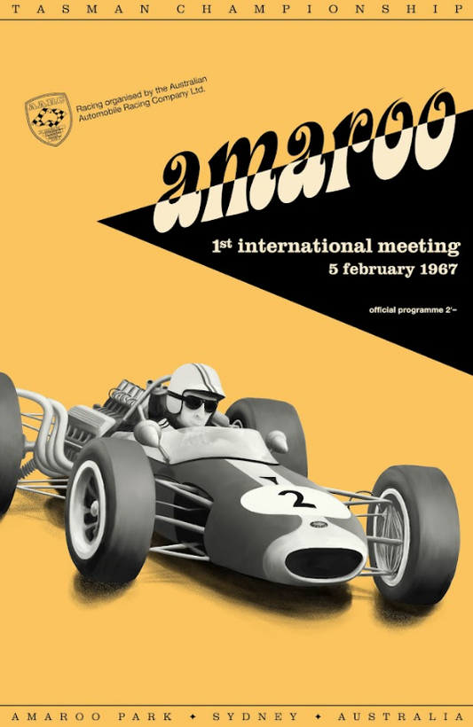 Tasman Championship Car Racing Poster - Historic Motorsport Event, Vintage - PosterFire.com