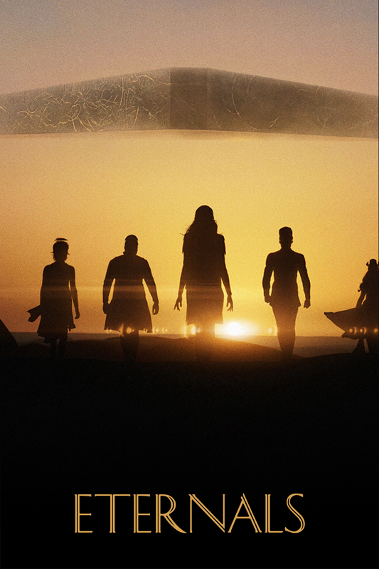 Eternals (2021) - Movie Poster 24x36 - Silhouette of Heroes at Sunset - PosterFire.com