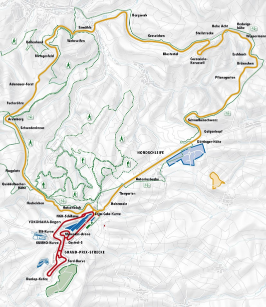 Car Racing Map Poster - Detailed Racing Circuit Layout, Vintage Motorsport