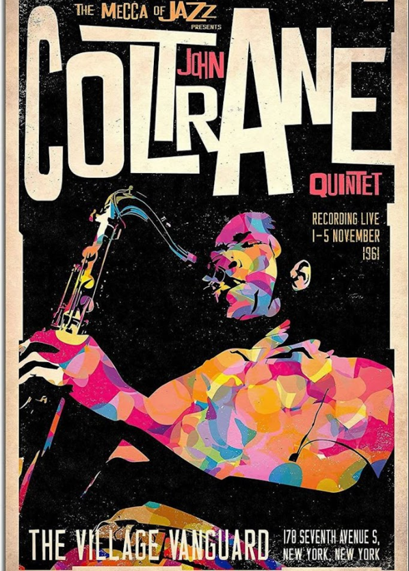 John Coltrane Jazz Poster 24x36 - Saxophone Legend, Classic Album Art, Rare