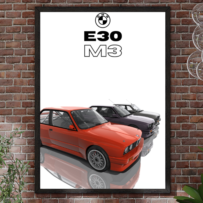 BMW E30 M3 24X36 WALL POSTERS MAN CAVE GARAGE GERMANY RACING E36 E46 E90 RACE M4