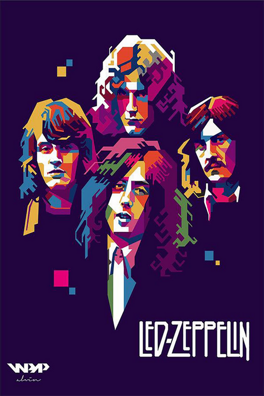 Led Zeppelin Poster 24x36 Rock Legends with Epic Guitar Riffs & Timeless Music - PosterFire.com