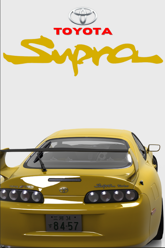 Toyota Supra MK4 Poster 24x36 - Classic JDM Turbo Car, 90s Legend Wall Art