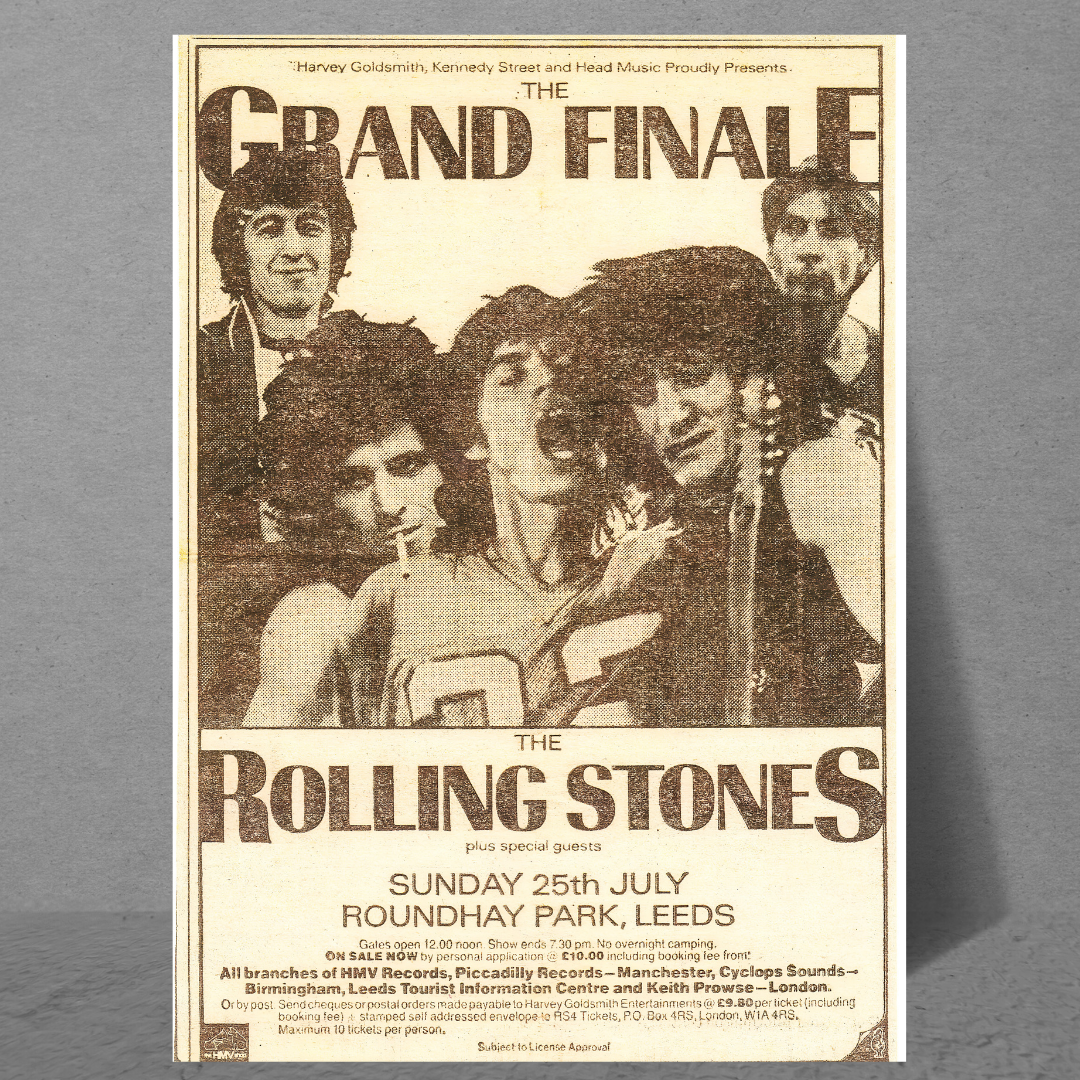 Vintage  Rolling Stones concert 1975 rock band concert serial no #22/100 Rare!