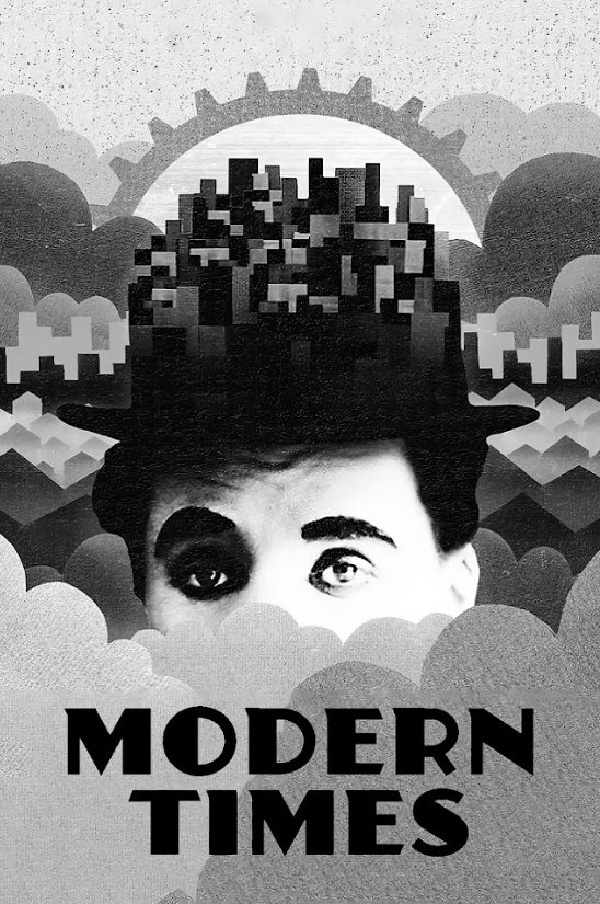 Modern Times 1936 Movie Poster 24x36 - Charlie Chaplin Classic, Silent Film, Soc - PosterFire.com