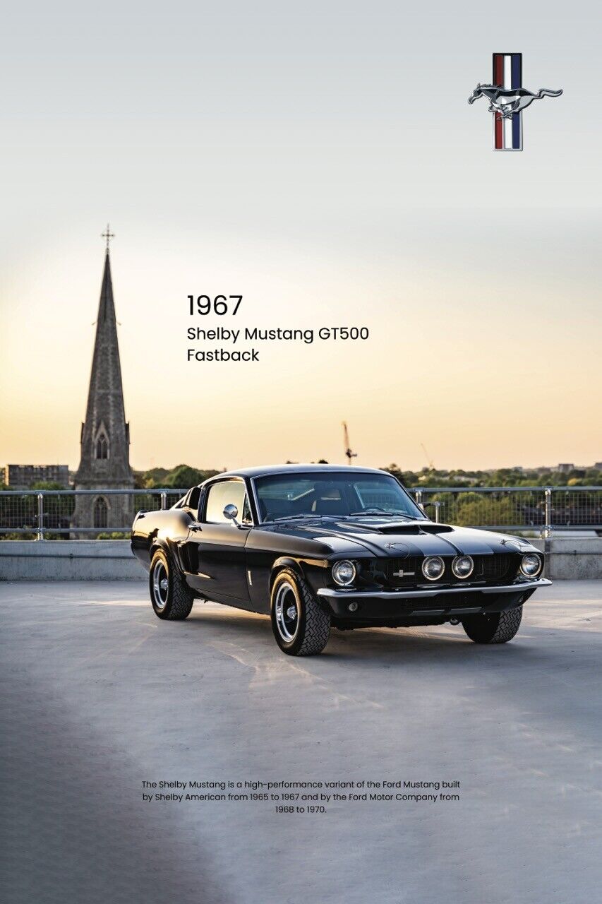 1967 Shelby Mustang GT 500 Car Wall Poster 24x36 Ford Muscle Copo Elenore garage - PosterFire.com