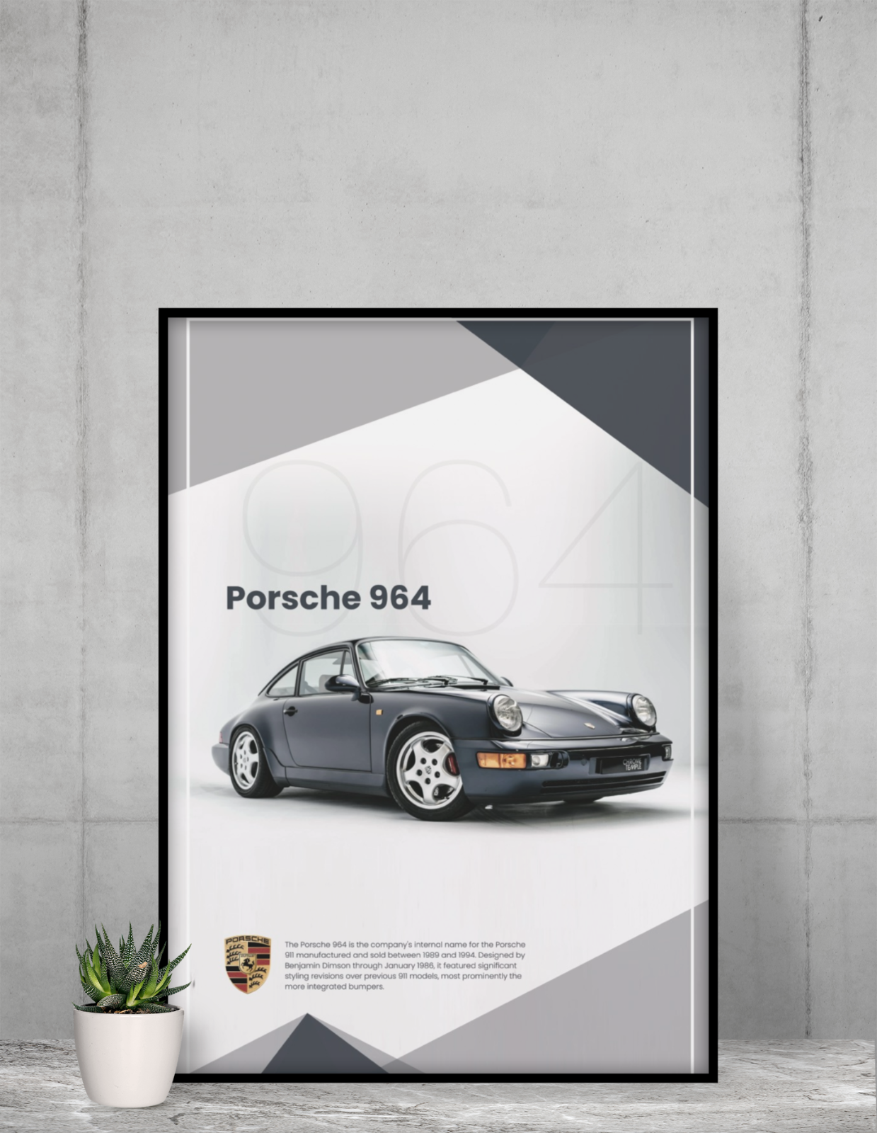 Porsche 964 Vintage 24x36 poster man cave 911 944 euro dtm rwb singer import rau