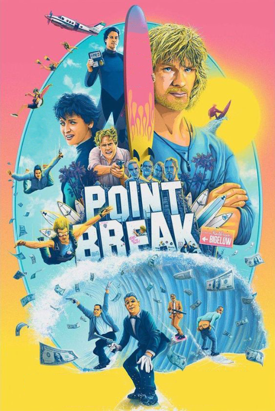 Point Break 1991 Poster 24x36 - Keanu Reeves Patrick Swayze Action Surf Crime