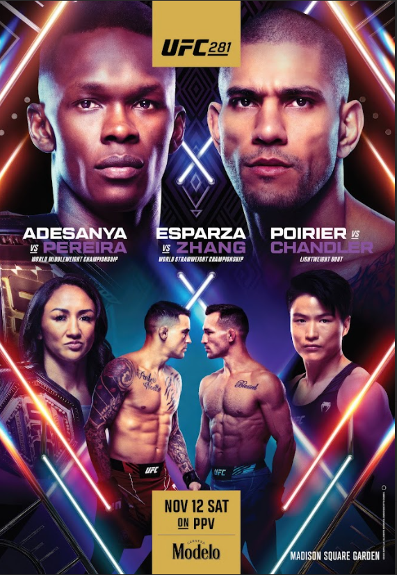 UFC 281 Nov 12 Poster 24x36 - Middleweight Title Fight, Action-Packed Card - PosterFire.com