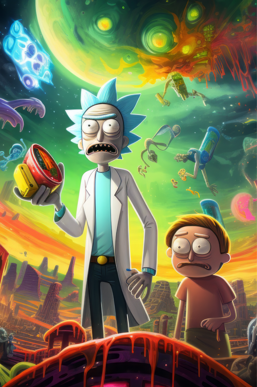 Rick and Morty Poster 24x36 adultswim pickle rick cartoon network Rick Sanchez