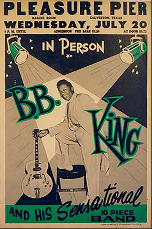 B.B. King Poster 24x36 - Blues Legend, Guitar Icon, Music Hall of Fame - PosterFire.com