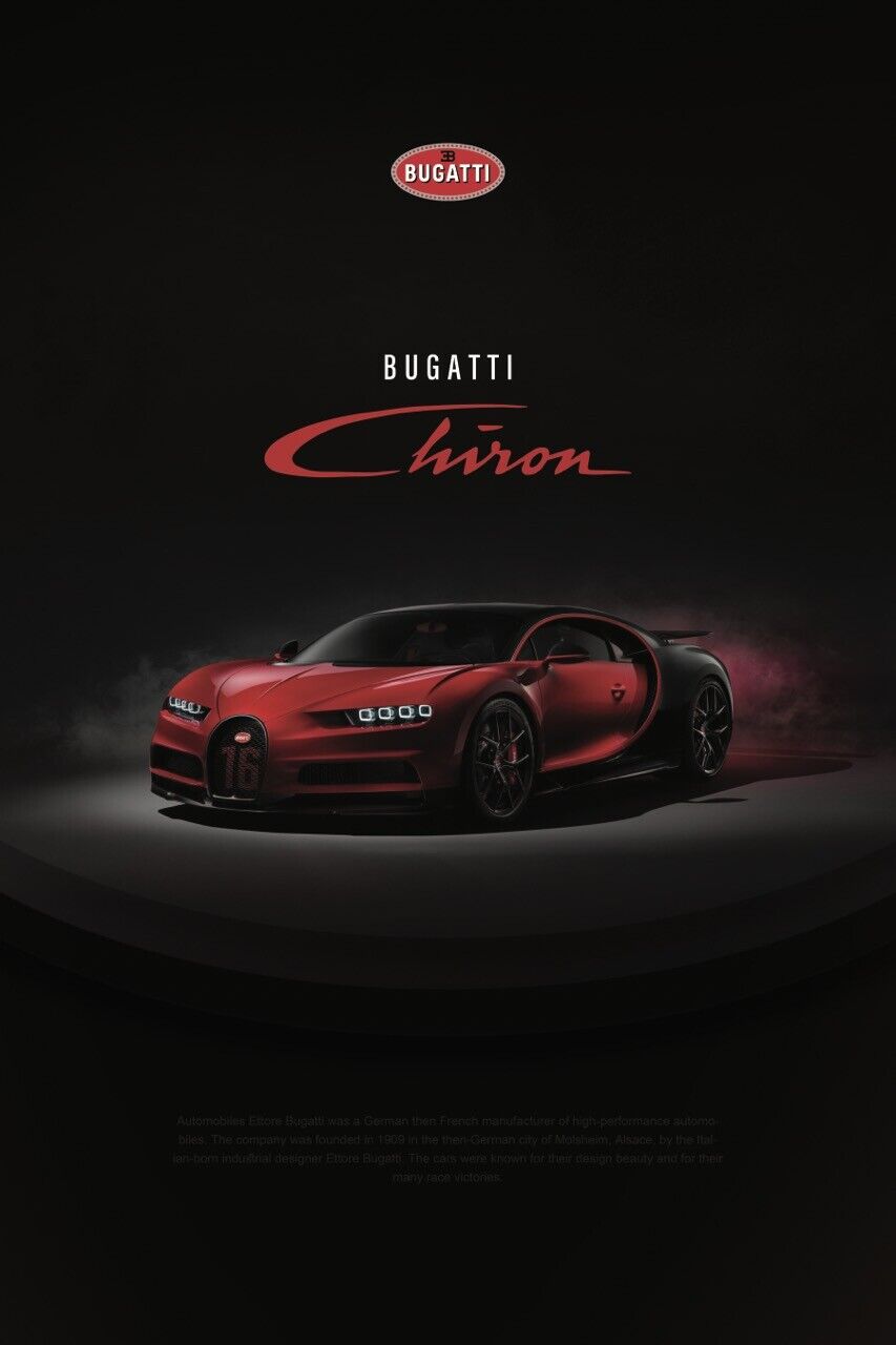 Bugatti Chiron 24x36 Super Sport Divo Veyron german euro porsche import poster