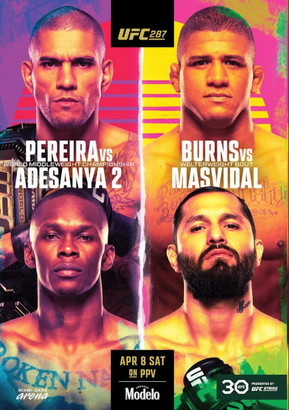 Pereira vs Adesanya, Burns vs Masvidal Poster 24x36 - Epic UFC Showdown, Middlew - PosterFire.com