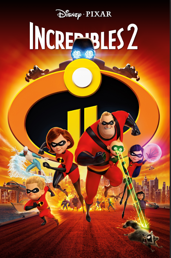 Incredibles 2 (2018) 24x36 Movie Poster, Disney Pixar Animation, Superhero