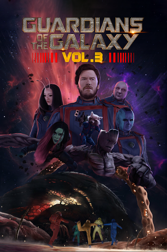 Guardians of the Galaxy Vol. 3 2023 Poster 24x36 - Marvel Space Adventure - PosterFire.com