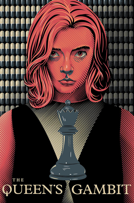 The Queen's Gambit 2020 Poster 24x36 - Anya Taylor-Joy Drama Chess Masterpiece - PosterFire.com