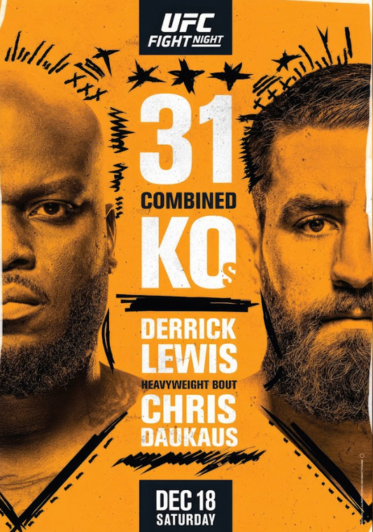 Derrick Lewis vs Chris Daukaus UFC Poster 24x36 Heavyweight Fight Night Art - PosterFire.com