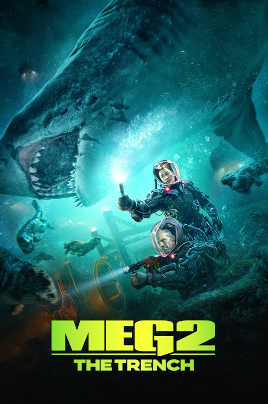 Meg 2: The Trench (2023) Movie Poster 24x36 Action-Packed Thriller, Giant Shark