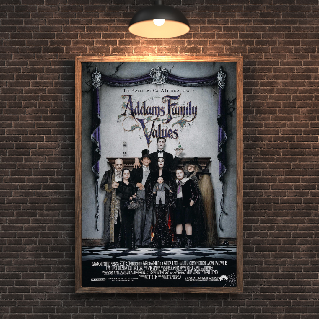 Addams Family Values Movie Poster - Vintage Comedy Horror Collectible Art Print - PosterFire.com