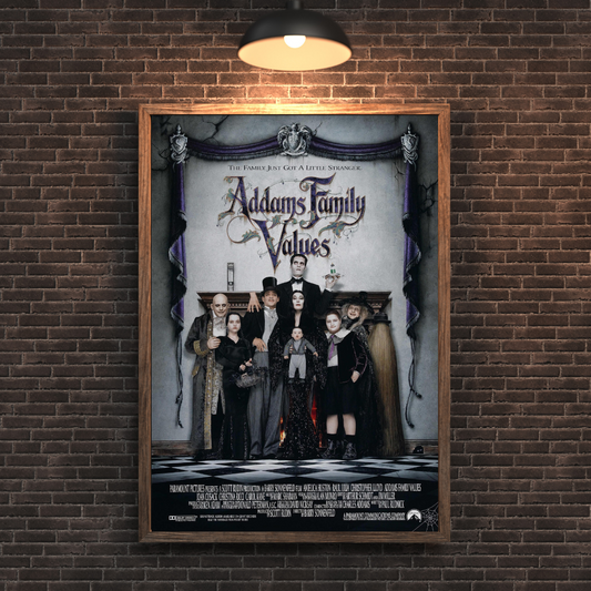 Addams Family Values Movie Poster - Vintage Comedy Horror Collectible Art Print