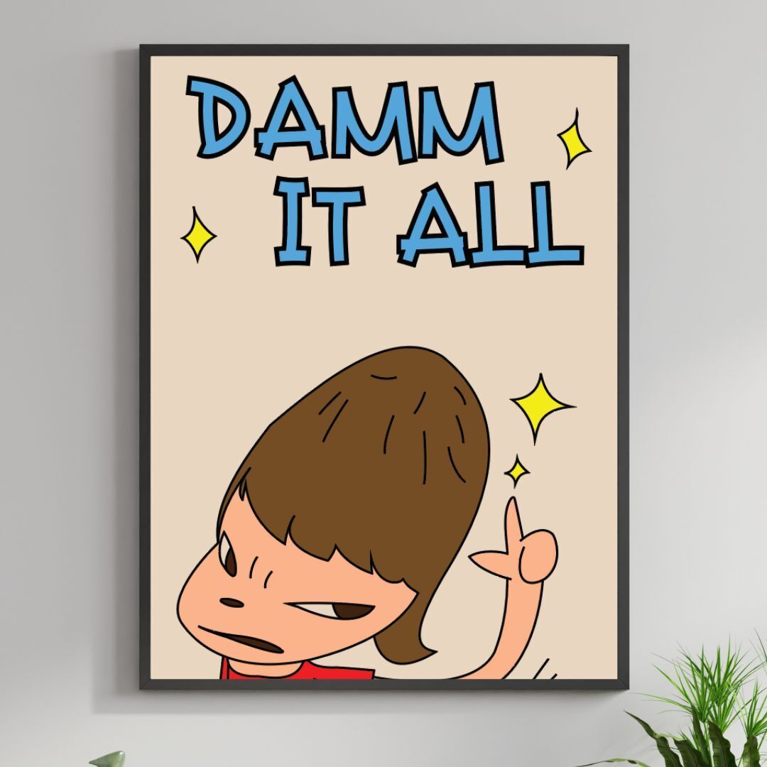 Damn it all ! Yoshitomo Nara Giclée Art Print Contemporary 13x17 24x36 pop art