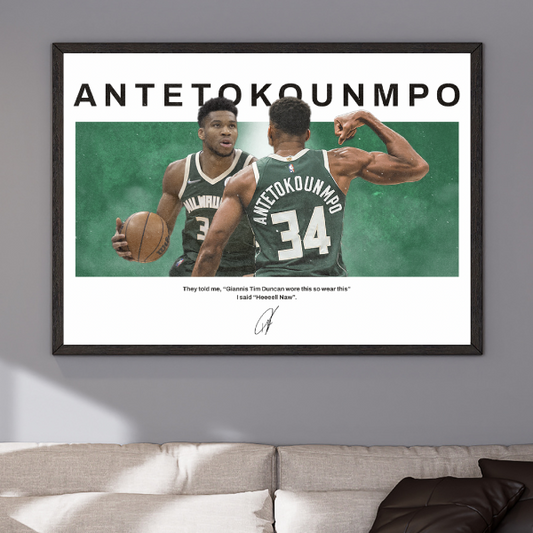 Giannis Antetokounmpo NBA Basketball Poster 24x36 Bucks champion damian lillard