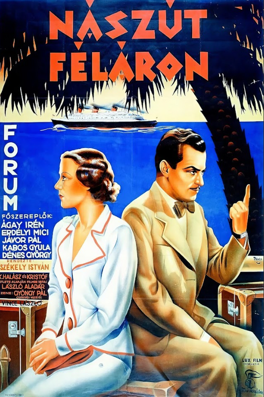 Nászút Féláron 1936 Movie Poster 24x36 - Hungarian Comedy, Romantic Escapade - PosterFire.com