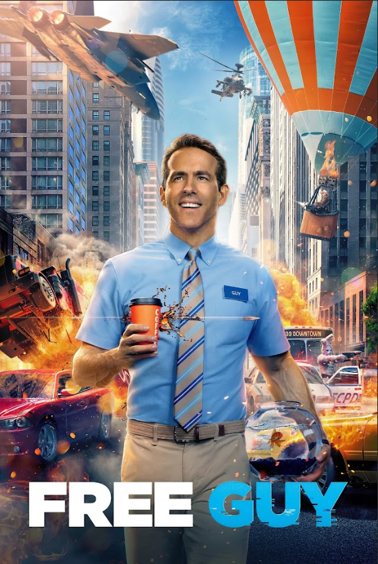 Free Guy (2021) 24x36 Movie Poster, Ryan Reynolds, Action Comedy, Sci-Fi Adventu - PosterFire.com