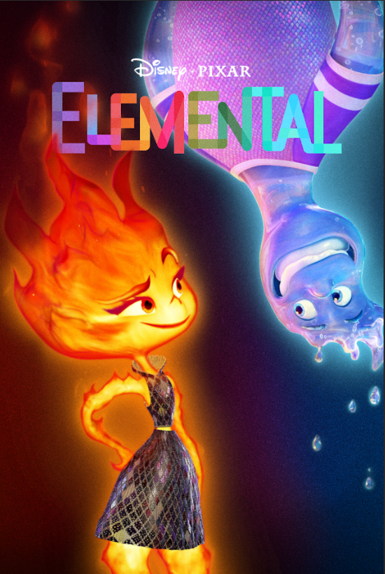 Elemental 2023 Movie Poster 24x36 - Pixar Animated Adventure Fire Water Elements