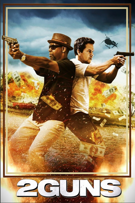 2 Guns (2013) 24x36 Poster - Denzel Washington, Mark Wahlberg, Action Comedy - PosterFire.com