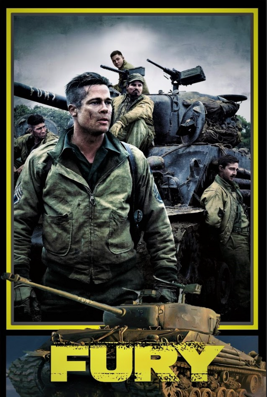 Fury 2014 Movie Poster 24x36 | WWII Action Drama | Brad Pitt, Tank Warfare Epic - PosterFire.com