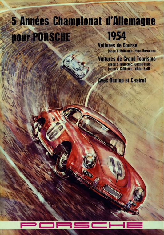 1954 Car Racing Poster - Iconic Motorsport Era, Vintage Racing Design - PosterFire.com