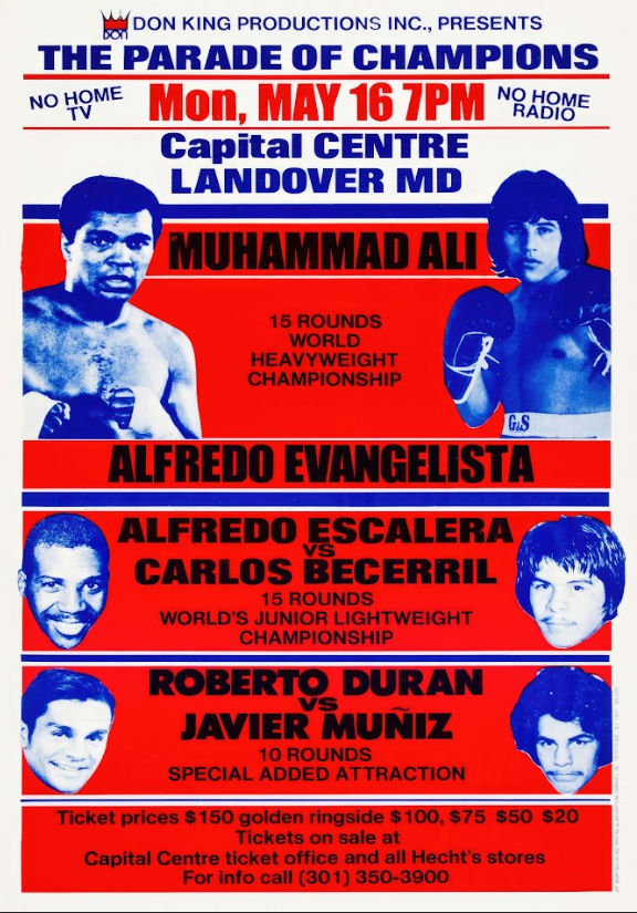 The Parade of Champions Boxing Poster 24x36 - Muhammad Ali vs Evangelista - PosterFire.com