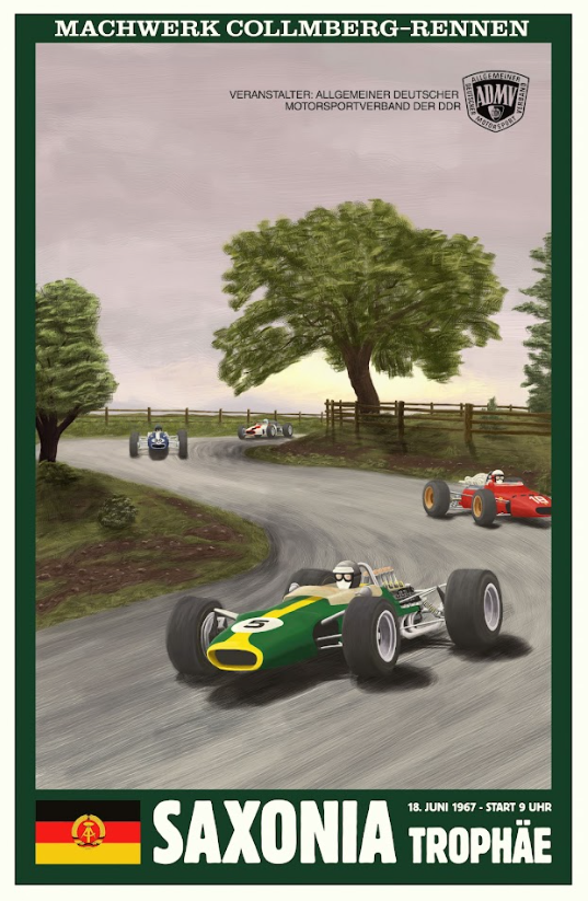 Saxonia Trophäe Car Racing Poster 24x36 – Vintage Motorsport Art, Classic Racing - PosterFire.com