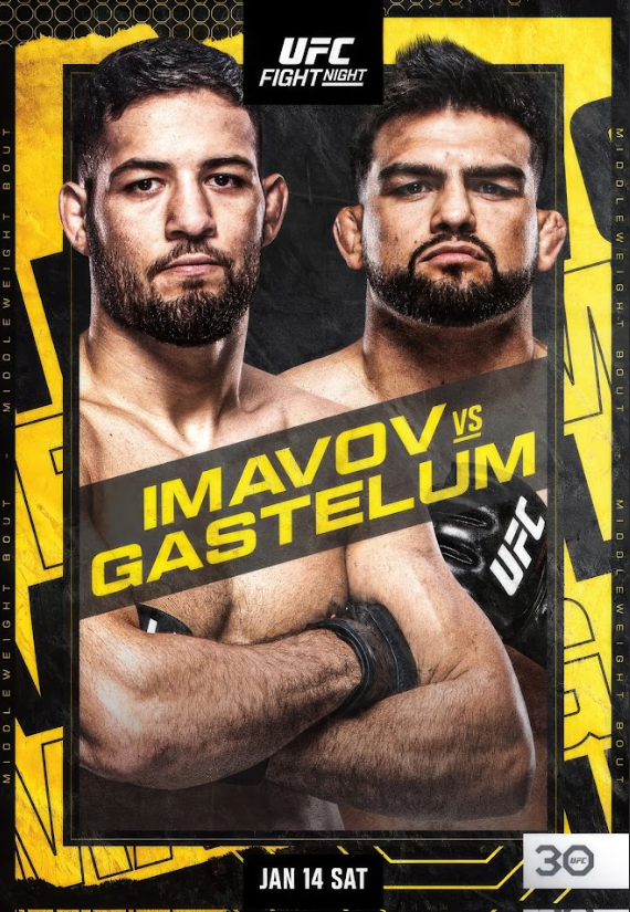 Imavov vs Gastelum UFC Poster 24x36 Middleweight Showdown Fight Night Art - PosterFire.com