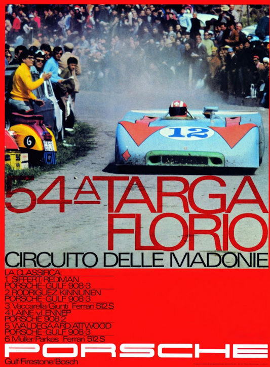 Targa Florio Car Racing Poster 24x36 – Vintage Motorsport Art, Iconic Racing Eve